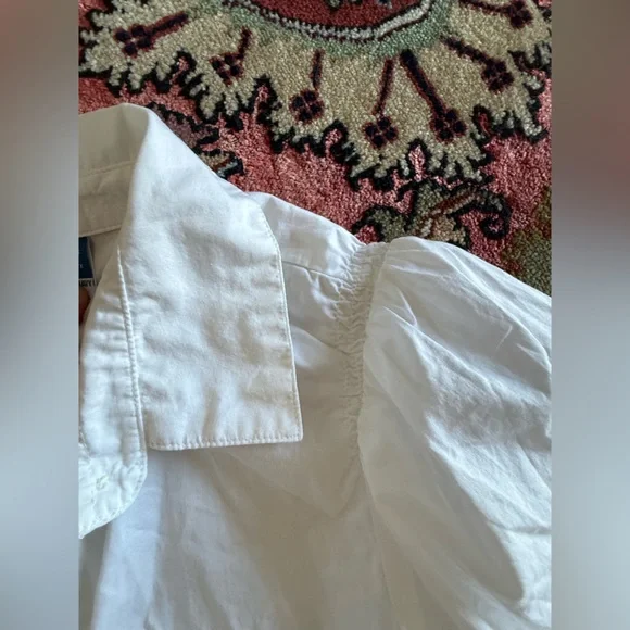 Gorgeous 100% cotton white button down shirt with puff sleeve detail - XS - Picture 2 of 3